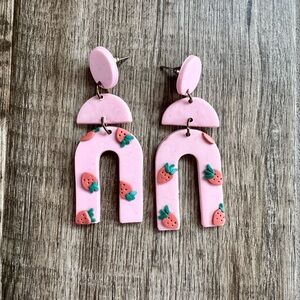 Pink Strawberry Earrings